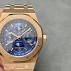Audemars Piguet Royal Oak Perpetual Calendar 26574OR Rose Gold Blue Dial Best Replica 41mm