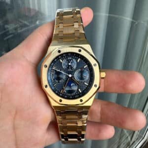Audemars Piguet Royal Oak Perpetual Calendar 26574BA Blue Dial 18K Yellow Gold Wrapped Best Replica 41mm