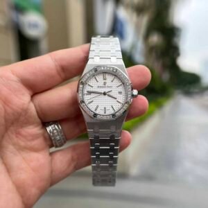 Audemars Piguet Royal Oak Lady White Dial Diamond Bezel Replica 34mm