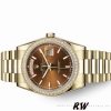 Rolex Day Date 118348 Chocolate Brown Dial Yellow Gold 36mm Unisex Replica Watch