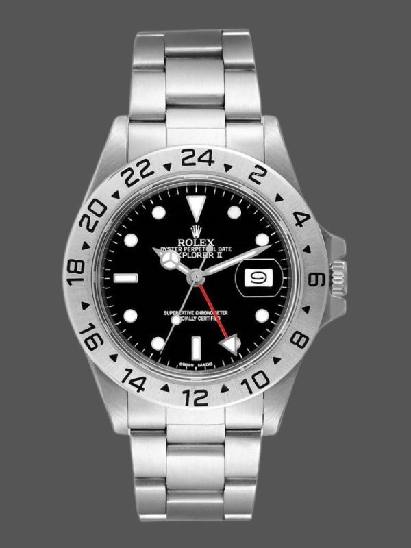 Rolex Explorer II 16550 Stainless Steel Black Dial 39MM Mens Replica Watch