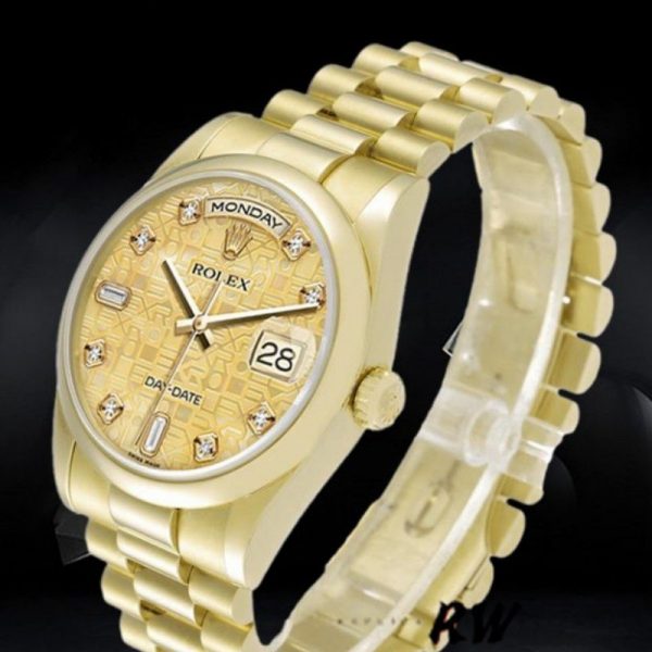 Rolex Day-Date 118208 Champagne Jubilee Dial 36mm Unisex Replica Watch