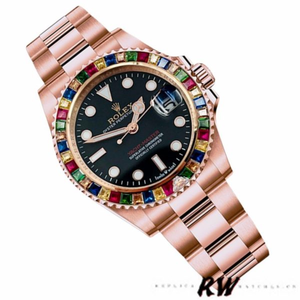 Rolex Yacht Master 116695 Everose Gold Black Dial 40MM Mens Replica Watch