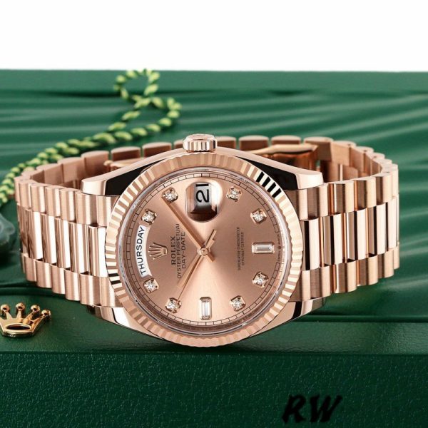 Rolex Day-Date 128235 Everose Gold Pink Rose Dial 36MM Unisex Replica Watch