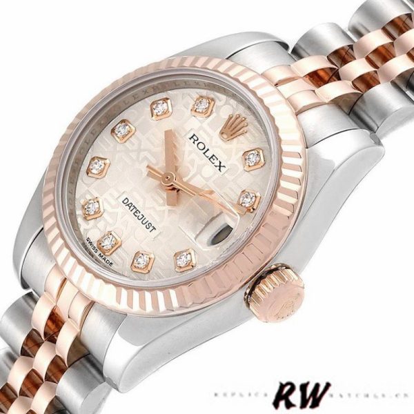 Rolex Datejust 179171 Silver jubilee anniversary Dial Fluted Bezel 26MM Lady Replica Watch