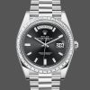 Rolex Day-Date 228396TBR Black Dial Diamond Bezel 40mm Mens Replica Watch