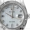 Rolex Day-Date 118239 Mother of Pearl White Dial Fluted Bezel 36mm Unisex Replica Watch