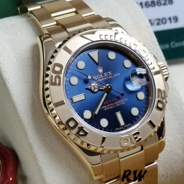 Rolex Yacht Master 169628 Yellow Gold Blue Dial 29MM Lady Replica Watch