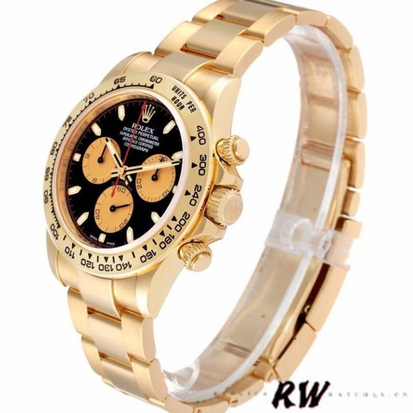 Rolex Daytona 116508 Yellow Gold Black Dial 40MM Mens Replica Watch