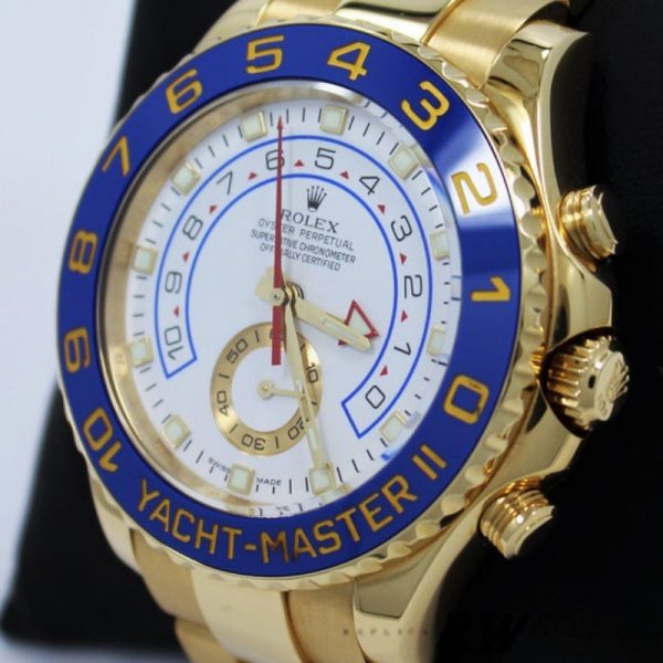 Rolex Yacht Master II 116688 Yellow Gold White Dial 44mm Mens Replica Watch