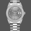 Rolex Day-Date 118389 Rhodium Grey Roman Numeral Dial 36MM Unisex Replica Watch