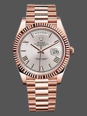 Rolex Day-Date 228235 Sundust Roman Numeral Dial Fluted Bezel 40mm Mens Replica Watch