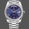 Rolex Day-Date 228396TBR Blue Dial Platinum Diamond Bezel 40mm Mens Replica Watch