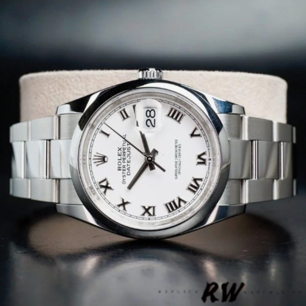 Rolex Datejust 126200 White Roman Dial Stainless Steel 36MM Unisex Replica Watch