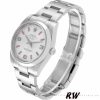 Rolex Oyster Perpetual Air-King 114200 Silver Dial Pink Baton 34mm Unisex replica watch