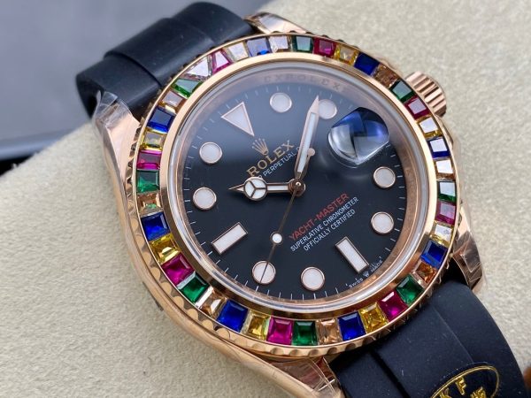 Rolex Yacht Master 116695 Black Rubber Strap Black Dial 40MM Mens Replica Watch