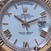 Rolex Day-Date 228235 White Roman Numeral Dial Fluted Bezel 40mm Mens Replica Watch