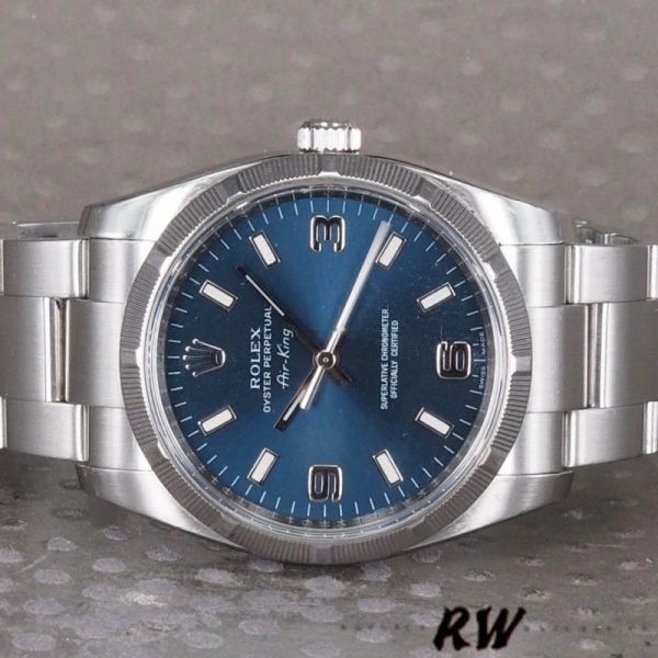 Rolex Oyster Perpetual air-king 114210 Blue Dial 34mm Unisex replica watch
