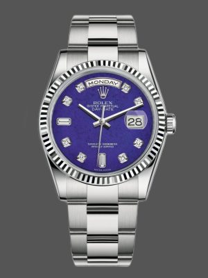 Rolex Day-Date 118239 White Gold Diamond Lapis Lazuli Blue Dial 36mm Unisex Replica Watch