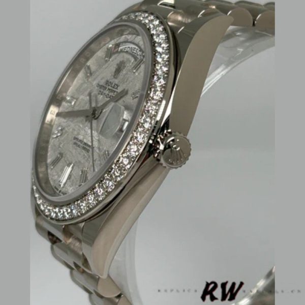 Rolex Day-Date 228349RBR Meteorite Dial Diamond Bezel 40mm Mens Replica Watch