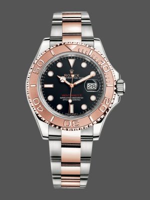 Rolex Yacht Master 116621 Black Dial Rose Gold Steel 40mm Mens Replica Watch