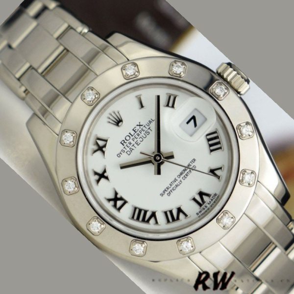 Rolex Pearlmaster 80319 White Roman Dial 29MM Lady Replica Watch