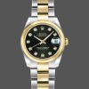 Rolex Datejust 179163 Black Diamond Dial Domed Dezel 26MM Lady Replica Watch
