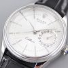 Rolex Cellini Date 50519 Black Leather Silver Dial 39mm Mens Replica Watch