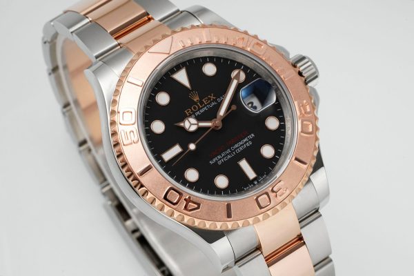 Rolex Yacht Master 116621 Black Dial Rose Gold Steel 40mm Mens Replica Watch