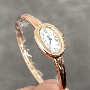 Cartier Baignoire de Cartier Rose Gold Silver Dial Mini Model Best Replica (Wrist Size 15, 16, 17cm)