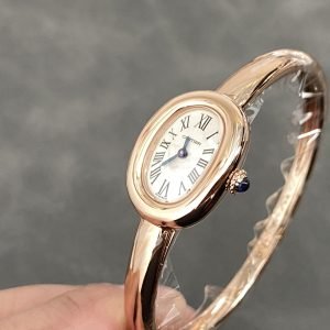 Cartier Baignoire de Cartier Rose Gold Silver Dial Mini Model Best Replica (Wrist Size 15, 16, 17cm)