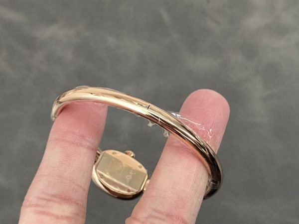 Cartier Baignoire de Cartier Rose Gold Silver Dial Mini Model Best Replica (Wrist Size 15, 16, 17cm)