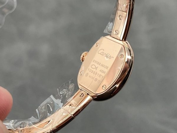 Cartier Baignoire de Cartier Rose Gold Silver Dial Mini Model Best Replica (Wrist Size 15, 16, 17cm)