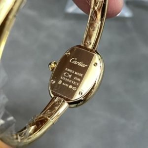 Cartier Baignoire de Cartier Yellow Gold Silver Dial Mini Model Best Replica (Wrist Size 15, 16, 17cm)