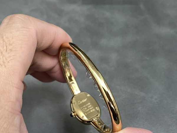 Cartier Baignoire de Cartier Yellow Gold Silver Dial Mini Model Best Replica (Wrist Size 15, 16, 17cm)