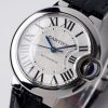 Cartier Ballon Bleu W6920085 White Dial Leather Quartz Movement Best Replica AF 33mm