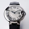 Cartier Ballon Bleu W6920085 White Dial Leather Quartz Movement Best Replica AF 33mm