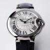 Cartier Ballon Bleu W6920085 White Dial Leather Quartz Movement Best Replica AF 33mm