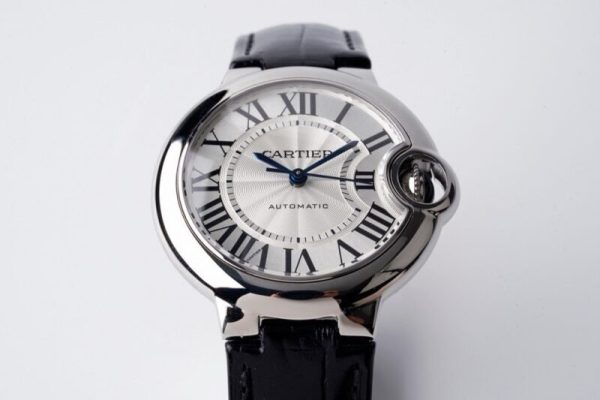 Cartier Ballon Bleu W6920085 White Dial Leather Quartz Movement Best Replica AF 33mm