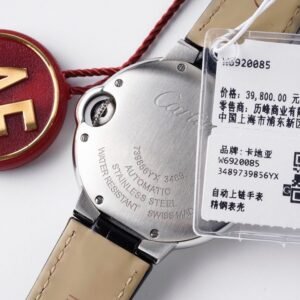 Cartier Ballon Bleu W6920085 White Dial Leather Quartz Movement Best Replica AF 33mm