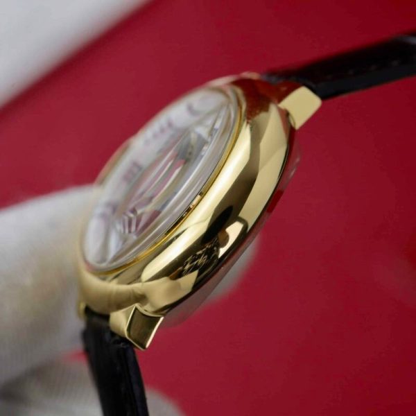 Cartier Ballon Bleu Yellow Gold White Dial Leather Replica 39mm