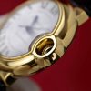 Cartier Ballon Bleu Yellow Gold White Dial Leather Replica 39mm