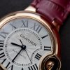 Cartier Ballon Bleu Rose Gold White Dial Pink Leather Replica 39mm
