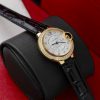 Cartier Ballon Bleu Yellow Gold Diamond Bezel Leather Replica 39mm
