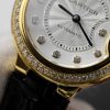 Cartier Ballon Bleu Yellow Gold Diamond Bezel Leather Replica 39mm
