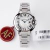 Cartier Ballon Bleu W6920084 White Dial Bracelet Best Replica AF 33mm