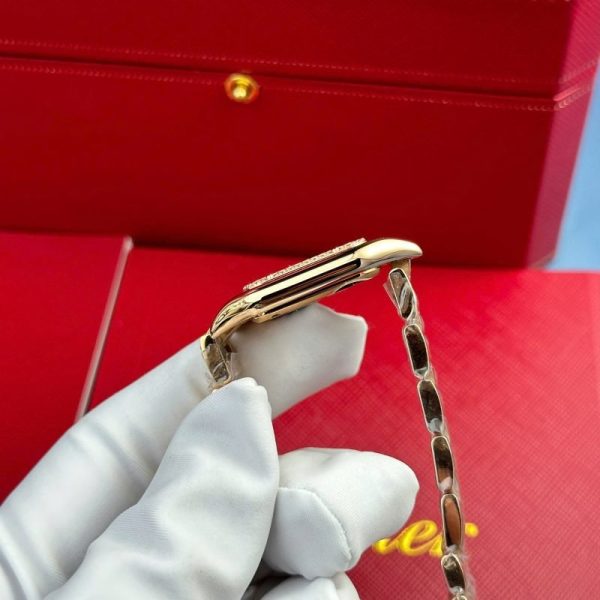 Cartier Panth??re Ladies Rose Gold MOP Dial Diamond Bezel Best Replica AF 27mm x 36mm