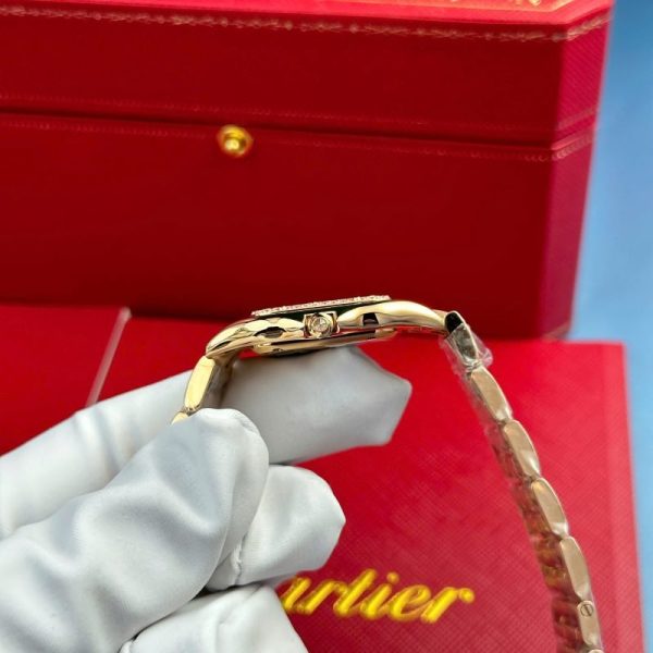 Cartier Panth??re Ladies Rose Gold MOP Dial Diamond Bezel Best Replica AF 27mm x 36mm