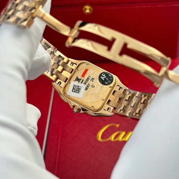 Cartier Panth??re Ladies Rose Gold MOP Dial Diamond Bezel Best Replica AF 27mm x 36mm