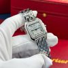 Cartier Panth??re Steel Ladies MOP Dial Diamond Bezel Best Replica AF 27mm x 36mm